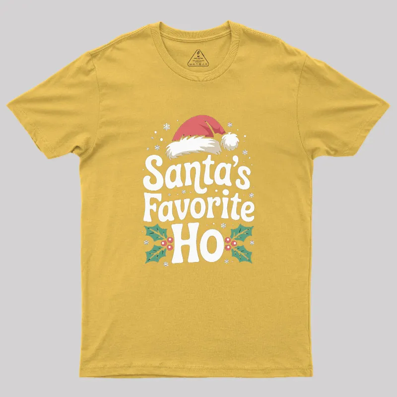 Funny Christmas Santa's Favorite Ho Naughty Geek T-Shirt - Image 7