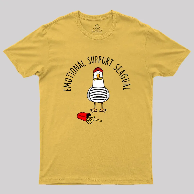 EMOTIONAL SUPPORT SEAGULL Geek T-Shirt - Image 8