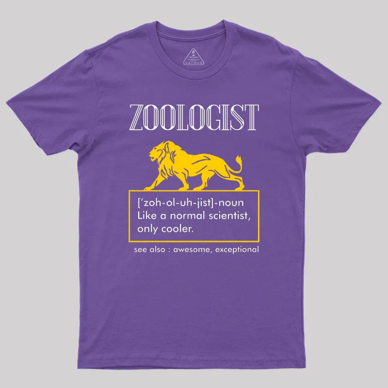 Funny Zoologist Definition Zoology Science Animals Job Geek T-Shirt - Image 5