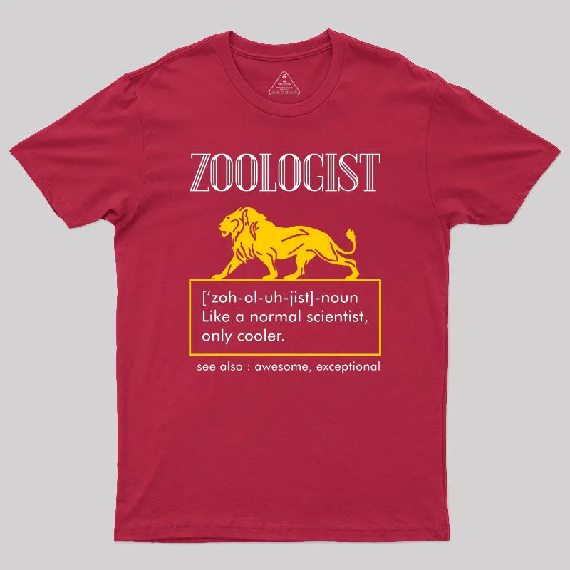 Funny Zoologist Definition Zoology Science Animals Job Geek T-Shirt - Image 4