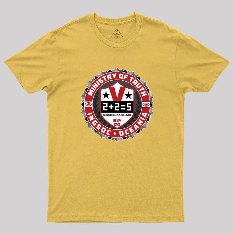 George Orwell 1984 Dystopia Ministry Of Truth Geek T-Shirt - Image 8