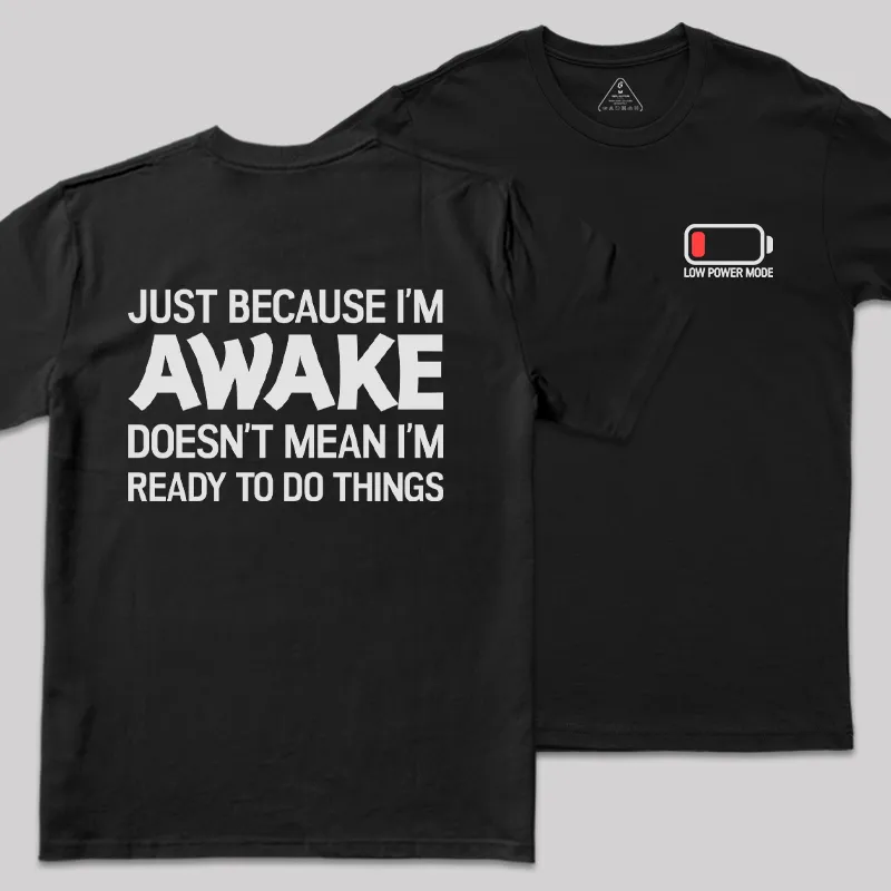 Low Power Mode Front and Back Printed Geek T-Shirt