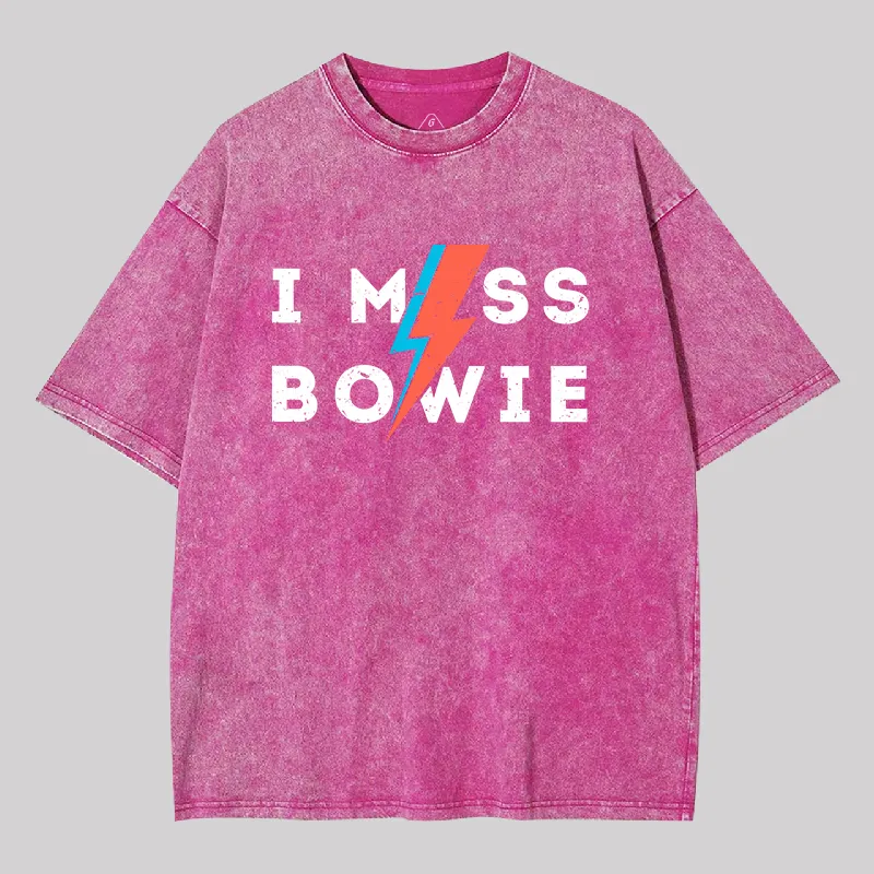 I Miss Bowie Geek Washed T-shirt - Image 2