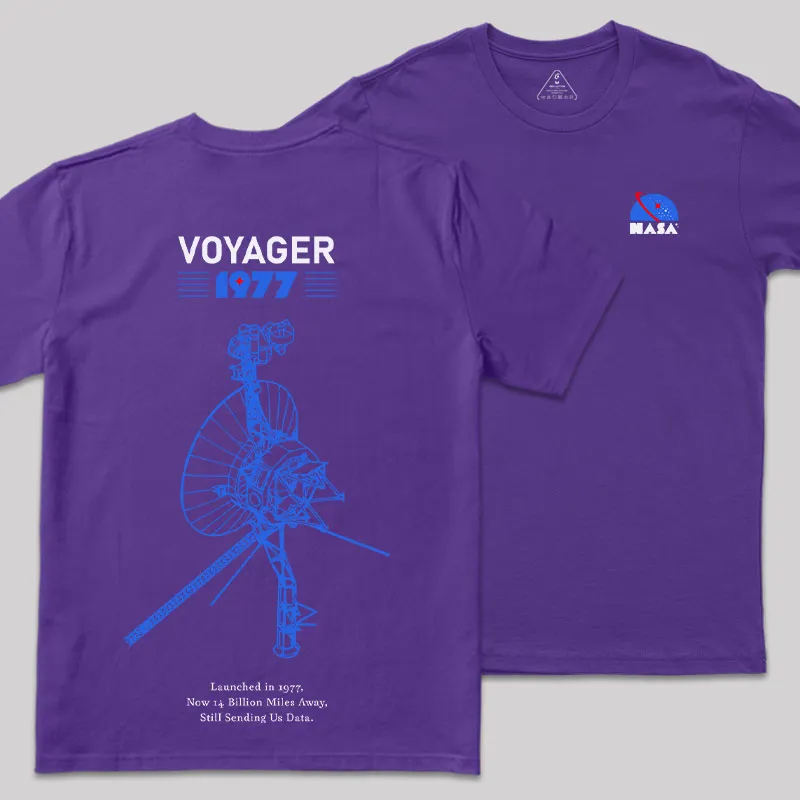 VOYAGER 1977 Front and Back Printed Geek T-Shirt - Image 9