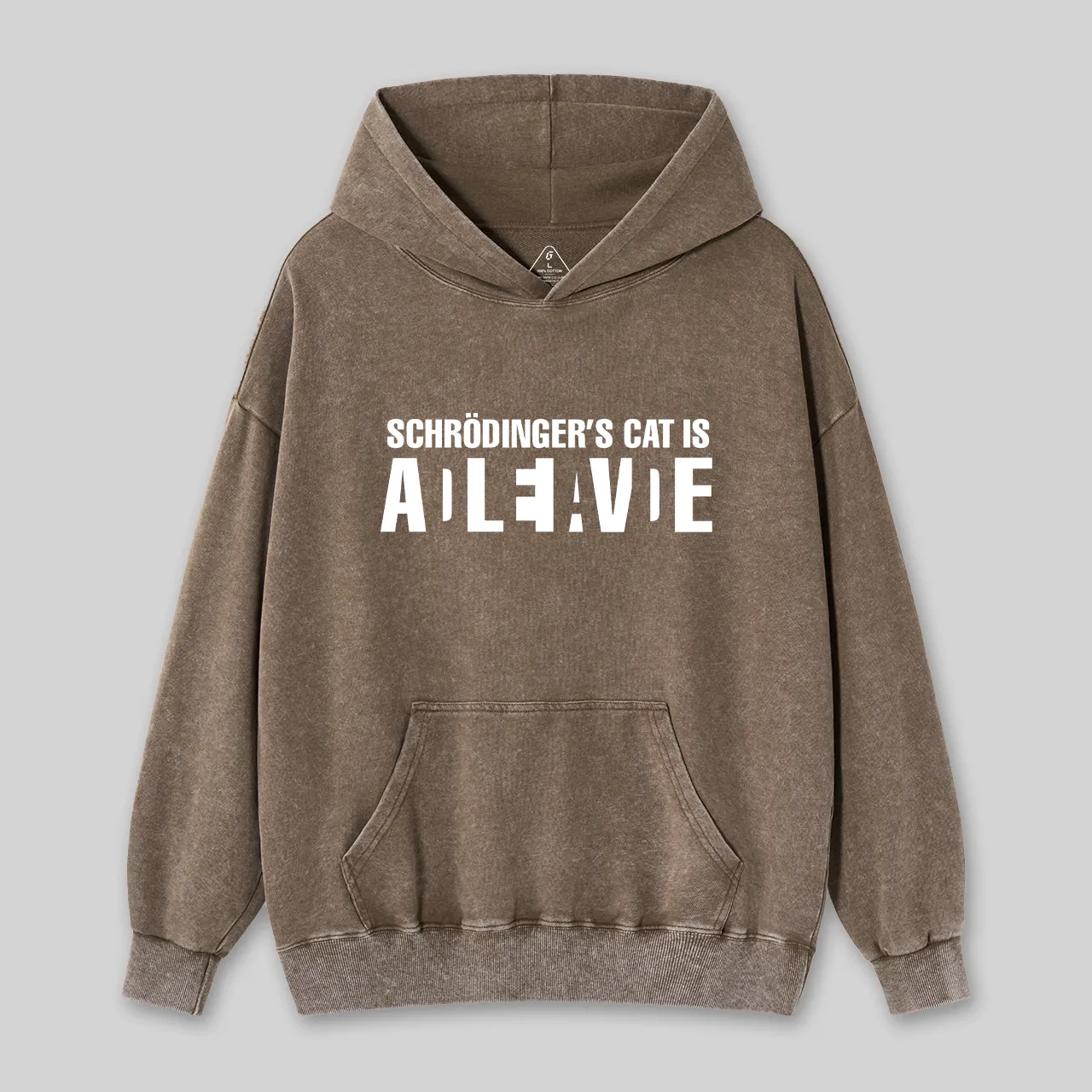 Alternative view of Schr?dinger's Cat ADLEIAVDE Geek Science Washed Hoodie