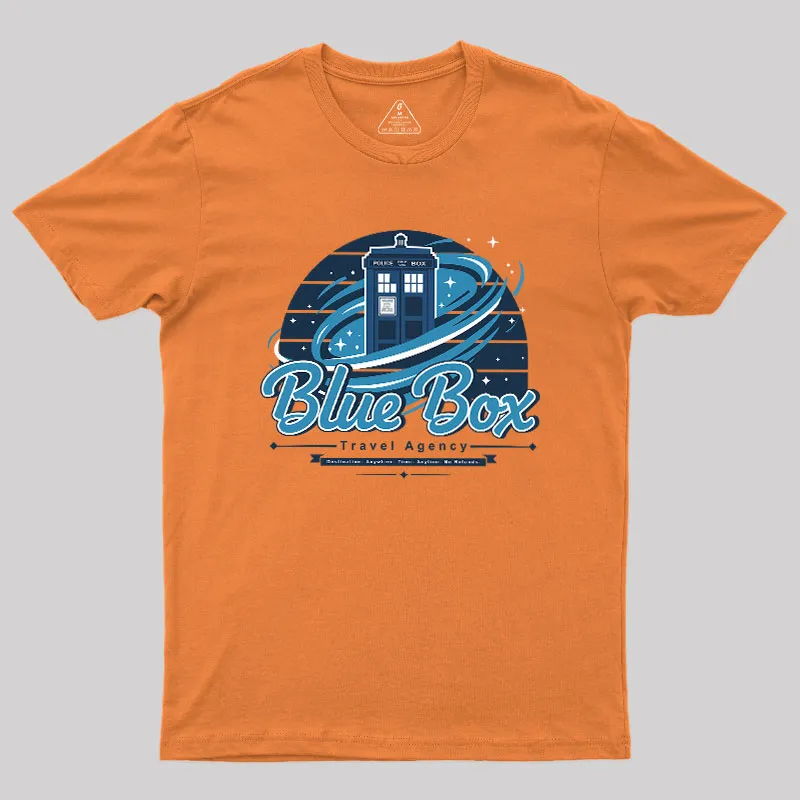 Blue Box Travel Agency Geek T-Shirt - Image 7