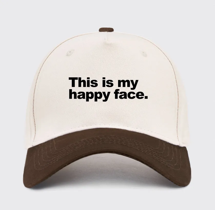 This is my happy face Washed Vintage Baseball Cap - Image 10