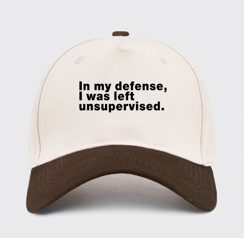 In my defense I was left unsupervised Washed Vintage Baseball Cap - Image 10
