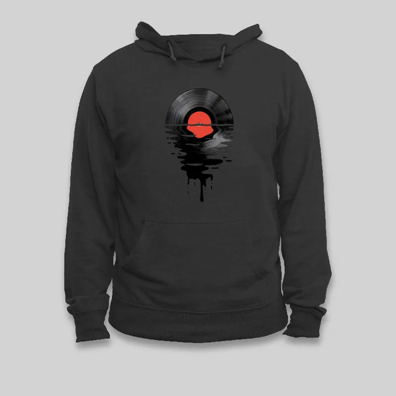 Vinyl LP Music Record Sunset Geek Hoodie - Image 2