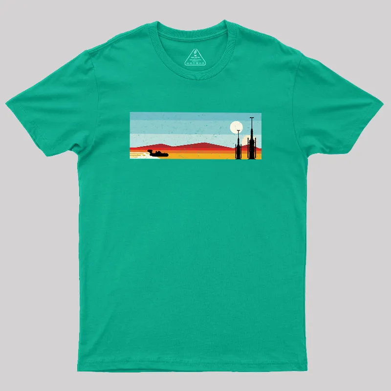 Desert Sunset Rocket Silhouette Geek T-Shirt - Image 9