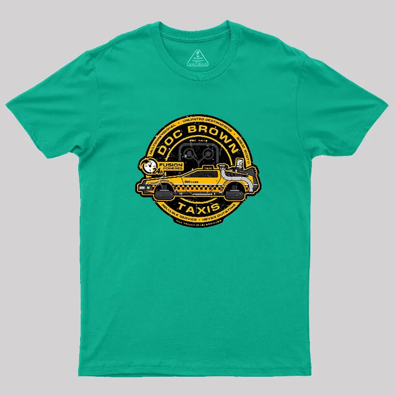 Doc Brown Taxis Geek T-Shirt - Image 9