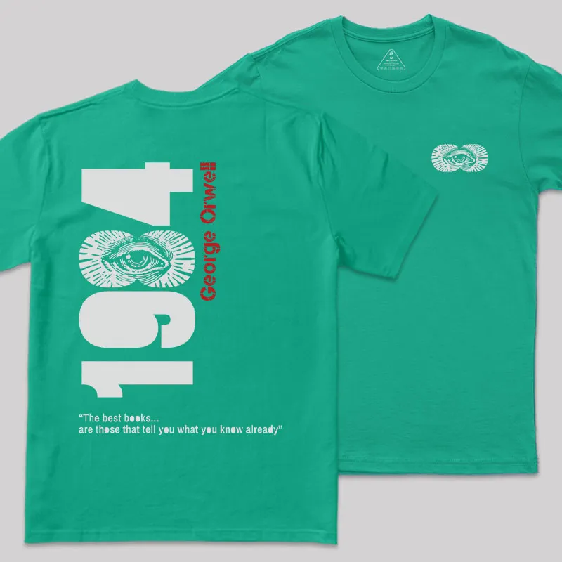 1984 Waching You Front and Back Printed Geek T-Shirt - Image 10