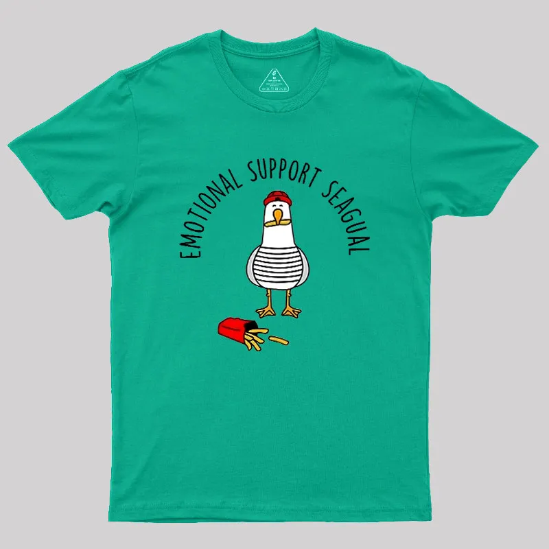 EMOTIONAL SUPPORT SEAGULL Geek T-Shirt - Image 10