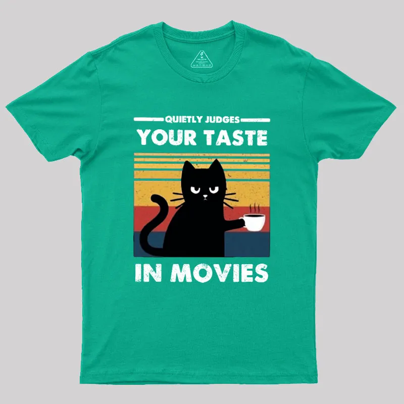 Quietly Judges Your Taste in Movies Geek T-Shirt - Image 8