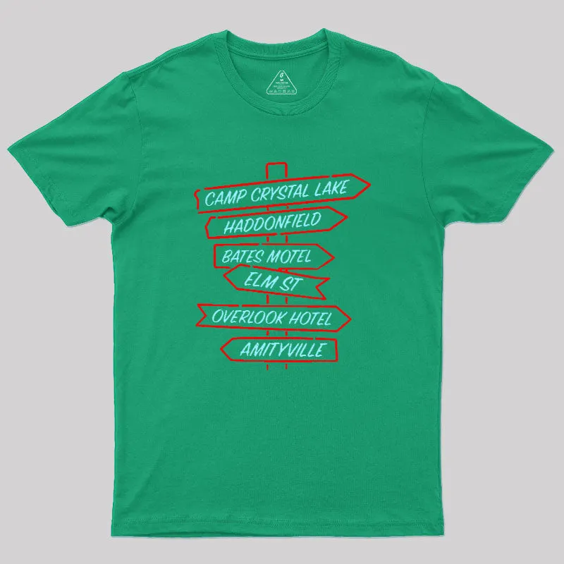 Camp Crystal Lake Haddonfield Geek T-Shirt - Image 6