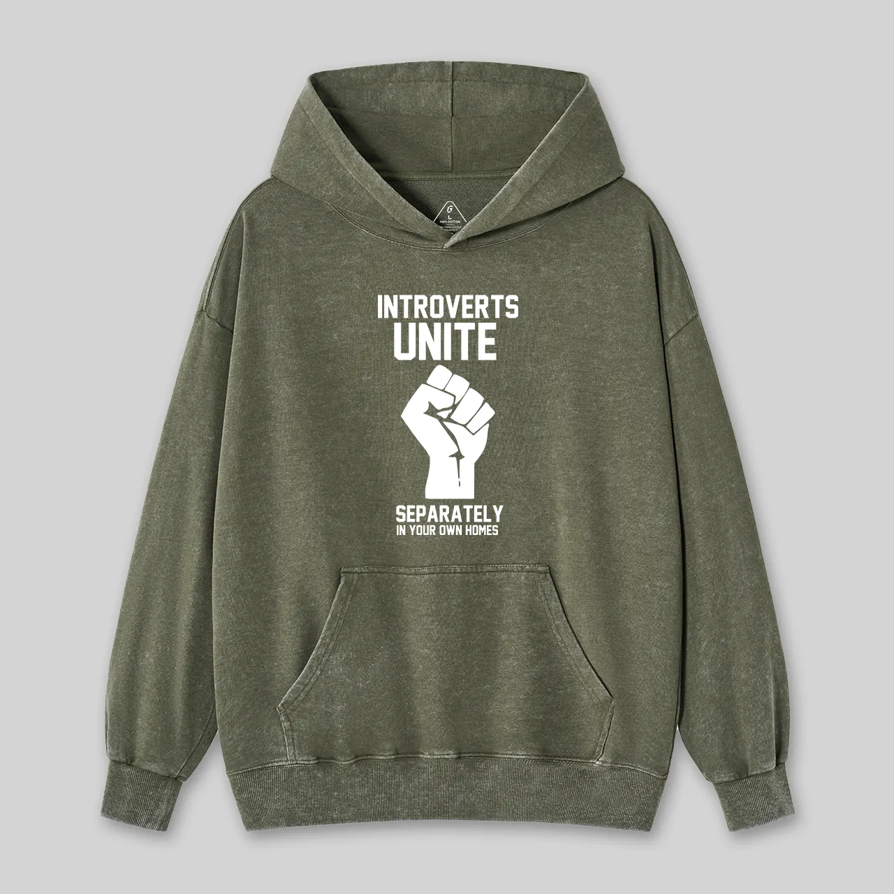 Introverts Unite Geek Washed Hoodie - Image 3