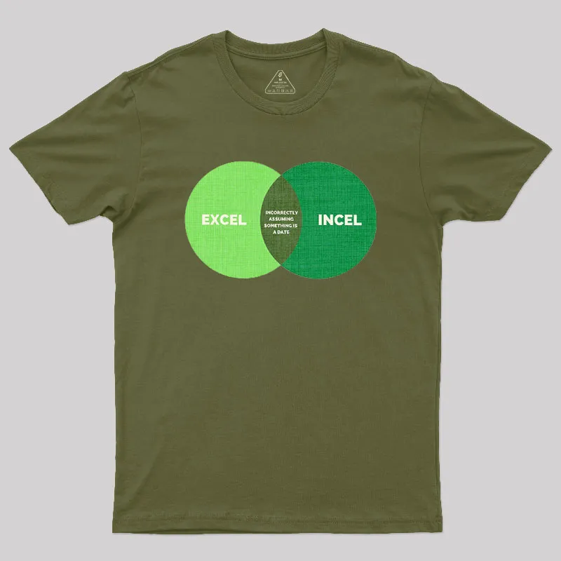 Excel Incel Venn Diagram Geek T-Shirt