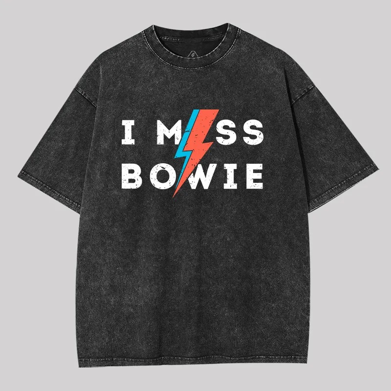 I Miss Bowie Geek Washed T-shirt - Image 4