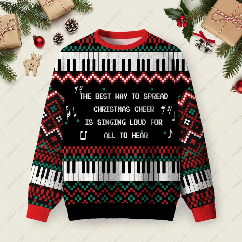 The Best Way To Spread Christmas Cheer Ugly Christmas Fuzzy Fleece Sweatshirt