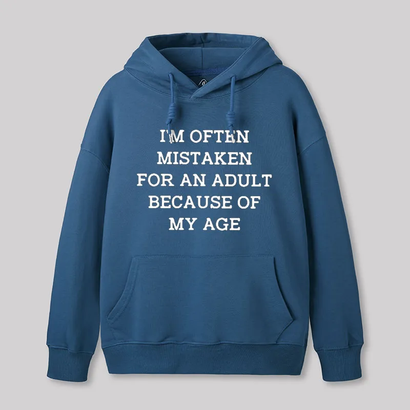 Alternative view of Mistaken For An Adult Geek Hoodie