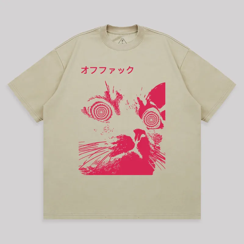 Vaporwave Cool Cat Unisex Oversized T-shirt - Image 8