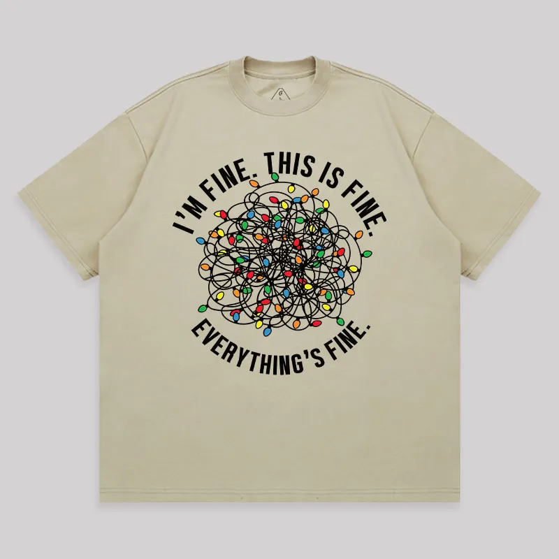 I am Fine Unisex Oversized T-shirt - Image 5