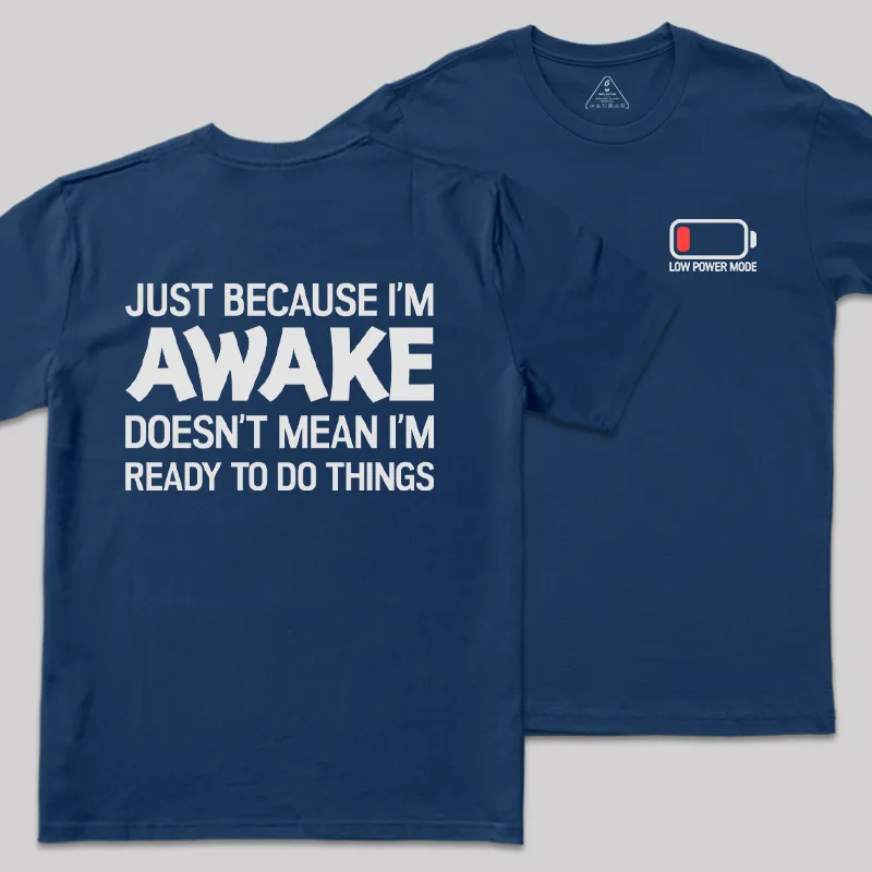 Alternative view of Low Power Mode Front and Back Printed Geek T-Shirt