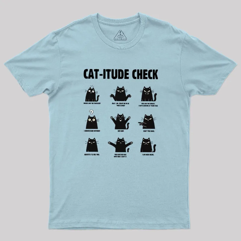 Cat-itude Check Geek T-Shirt - Image 9