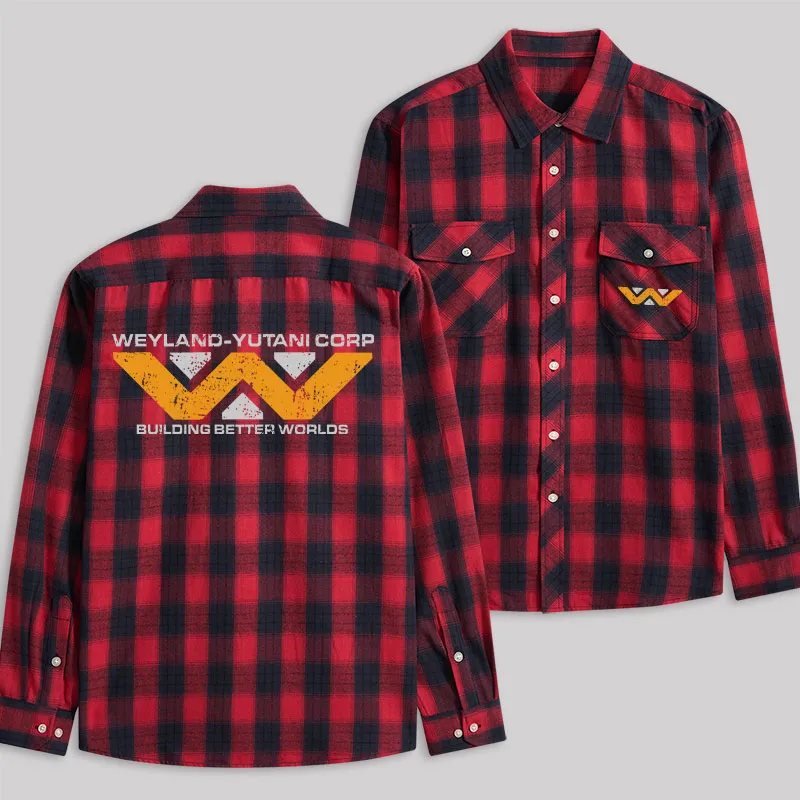 Weyland Building Better World Plaid Flannel Shirt - Image 3