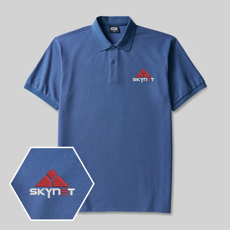 Alternative view of Skynet Core Geek Embroidered Polo Shirts