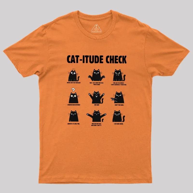 Cat-itude Check Geek T-Shirt - Image 6