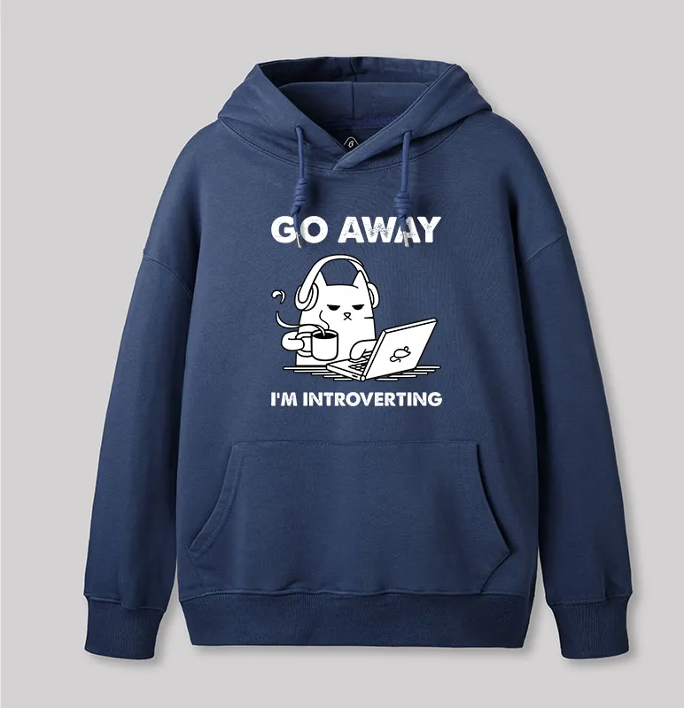 Alternative view of Go Away I'm Introverting Geek Hoodie