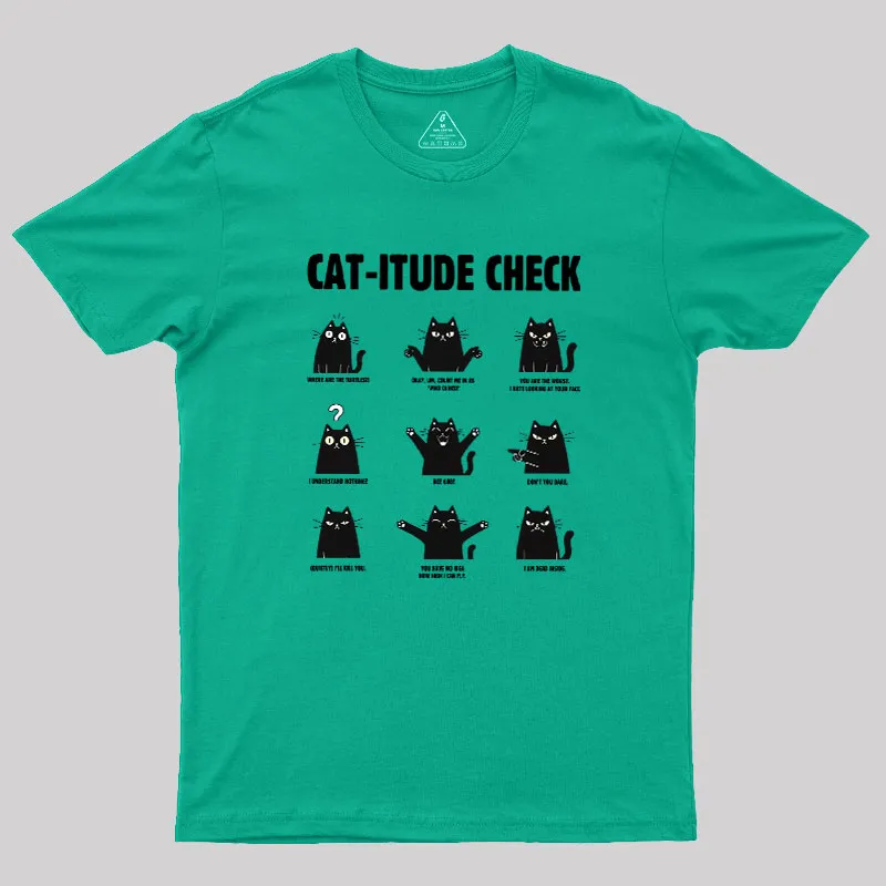 Cat-itude Check Geek T-Shirt - Image 8