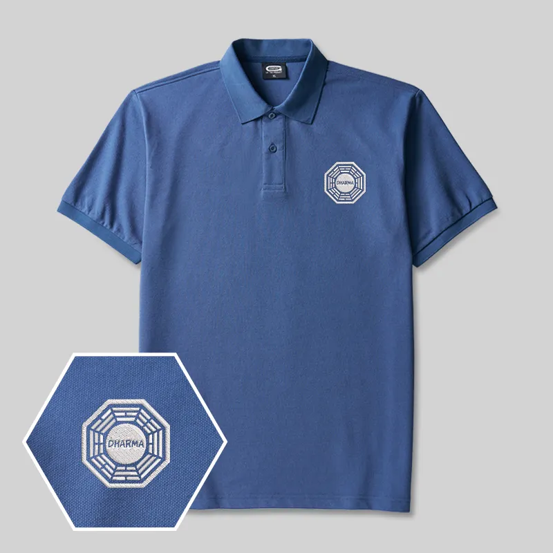 Alternative view of Dharma Initiative Geek Embroidered Polo Shirts