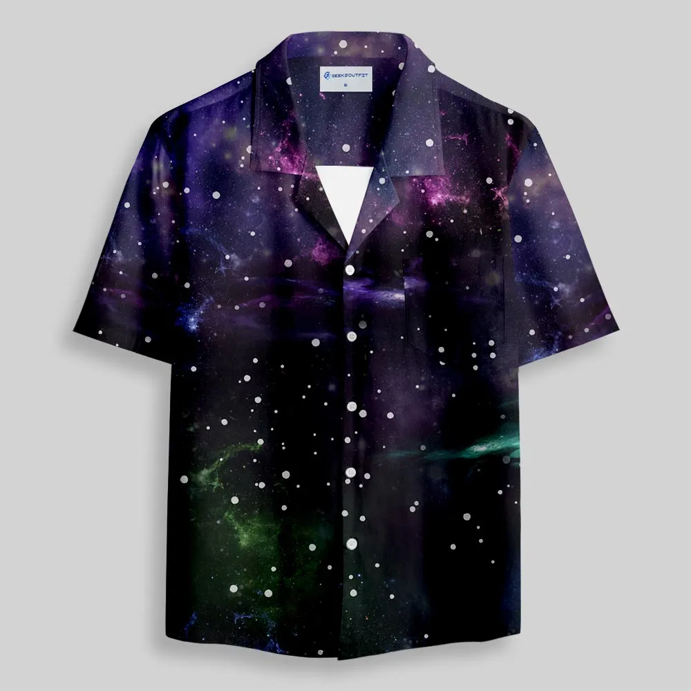Beautiful Nebula Outer Space Button Up Pocket Shirt - Image 2