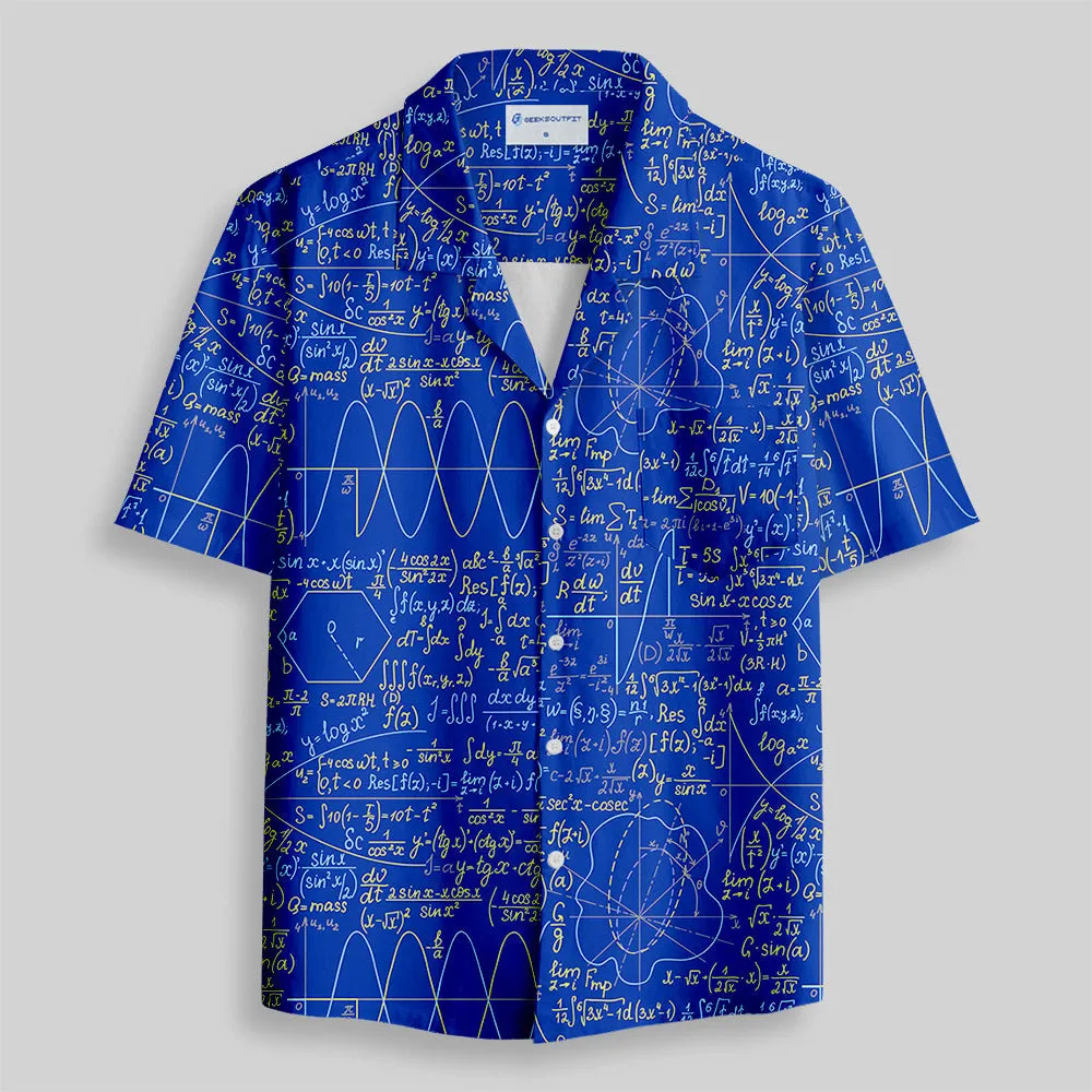 Math Function Curve Button Up Pocket Shirt - Image 4