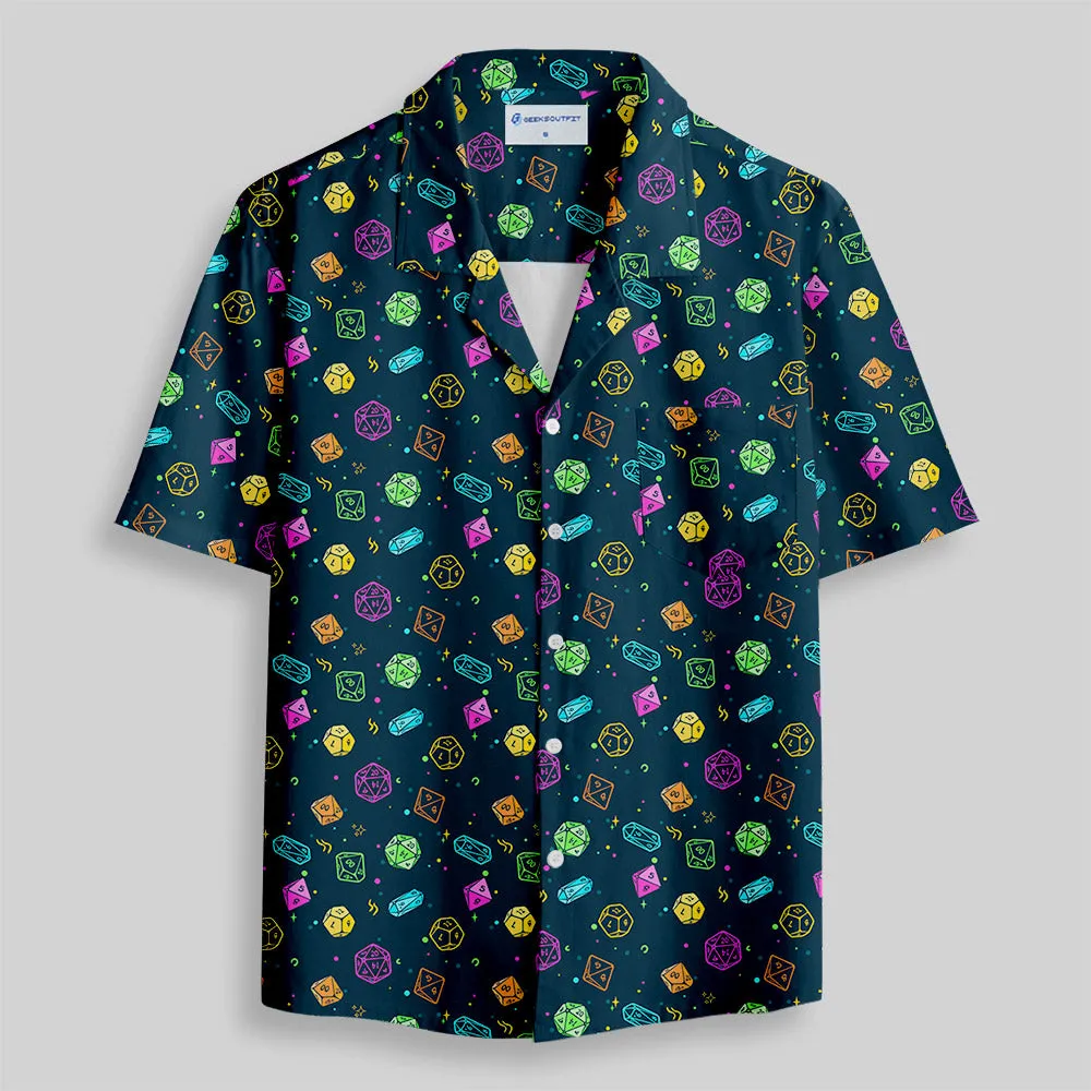Colorful DND Dice RPG Button Up Pocket Shirt - Image 2