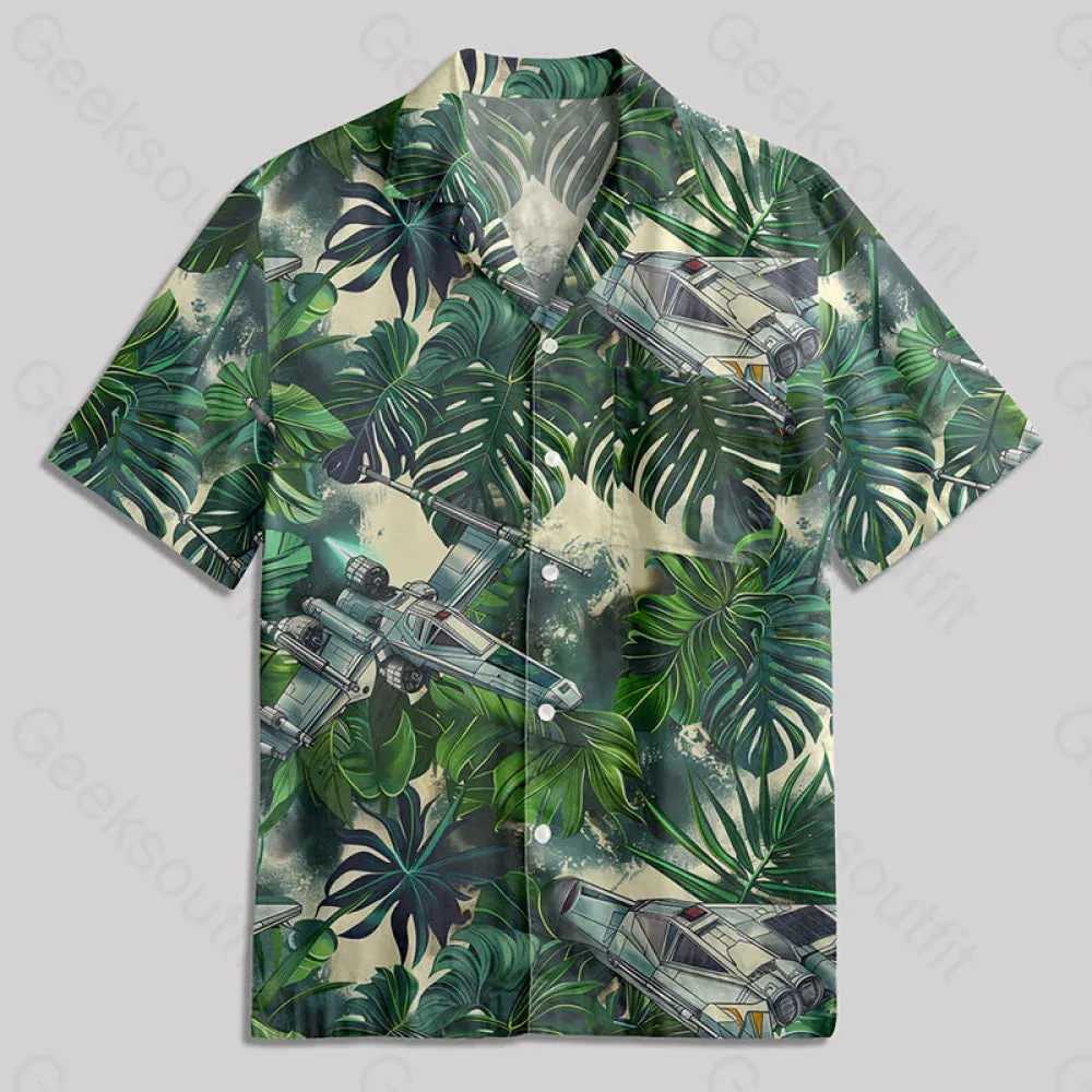 Aircraft Hawaiian Style Button Up Pocket Shirt - Image 2