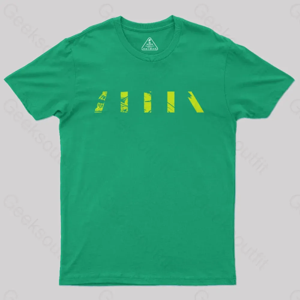 Alien Green Pattern Geek T-Shirt - Image 5