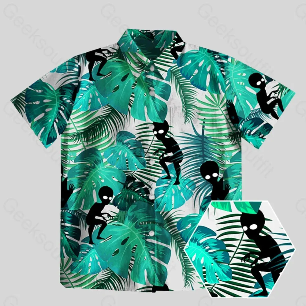Alien Hawaiian style Button Up Pocket Shirt - Image 2