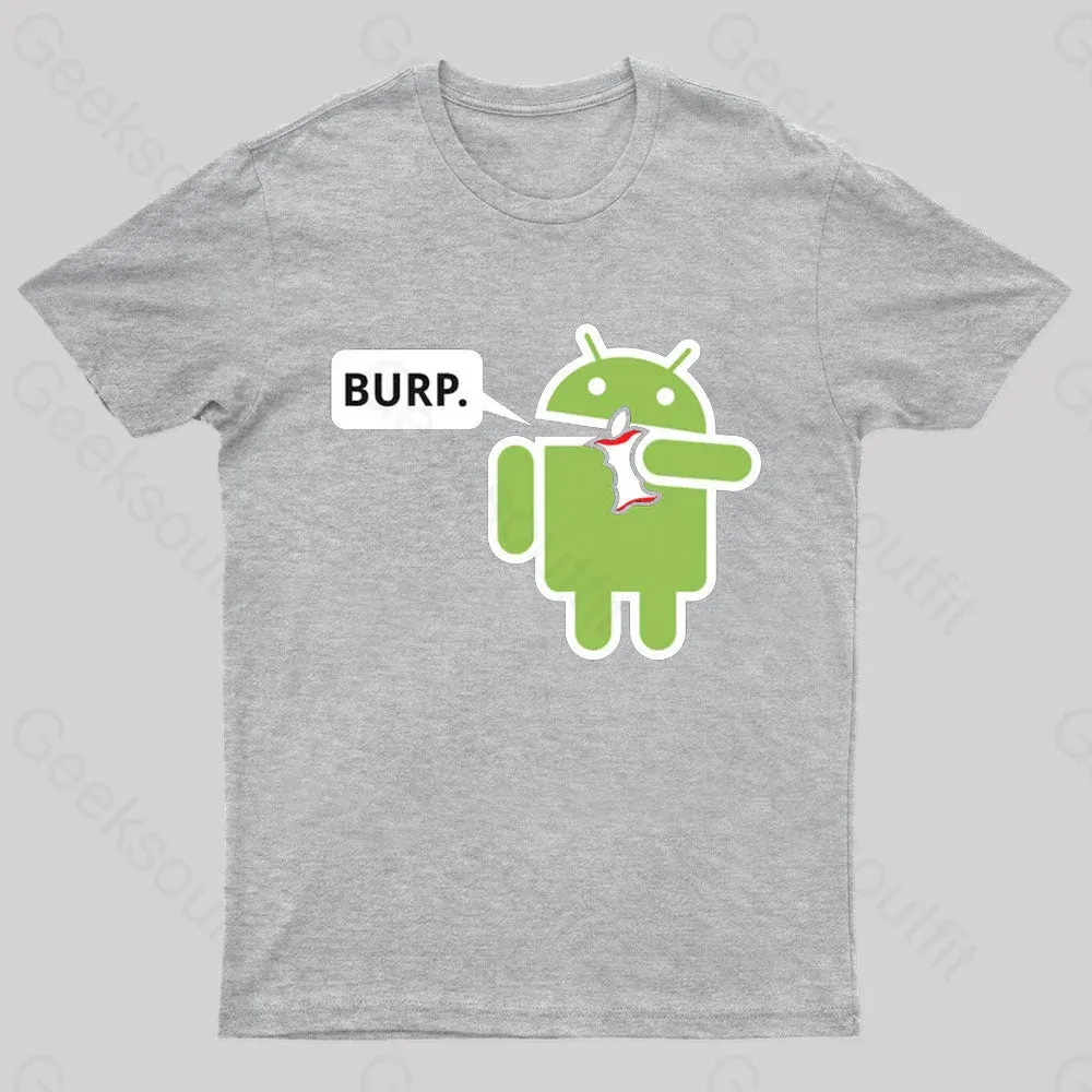 Android Eating Apple Nerd T-Shirt - Image 7