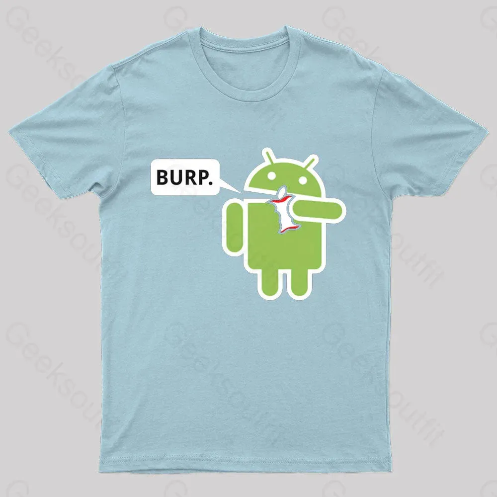 Android Eating Apple Nerd T-Shirt - Image 8