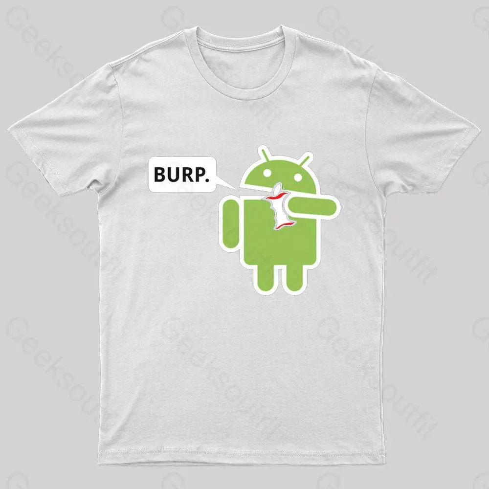 Android Eating Apple Nerd T-Shirt - Image 6