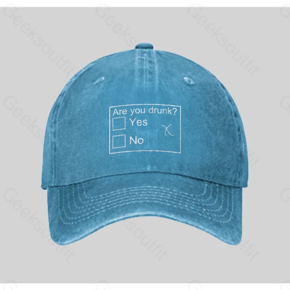 Are You Drunk Washed Vintage Baseball Cap - Image 4