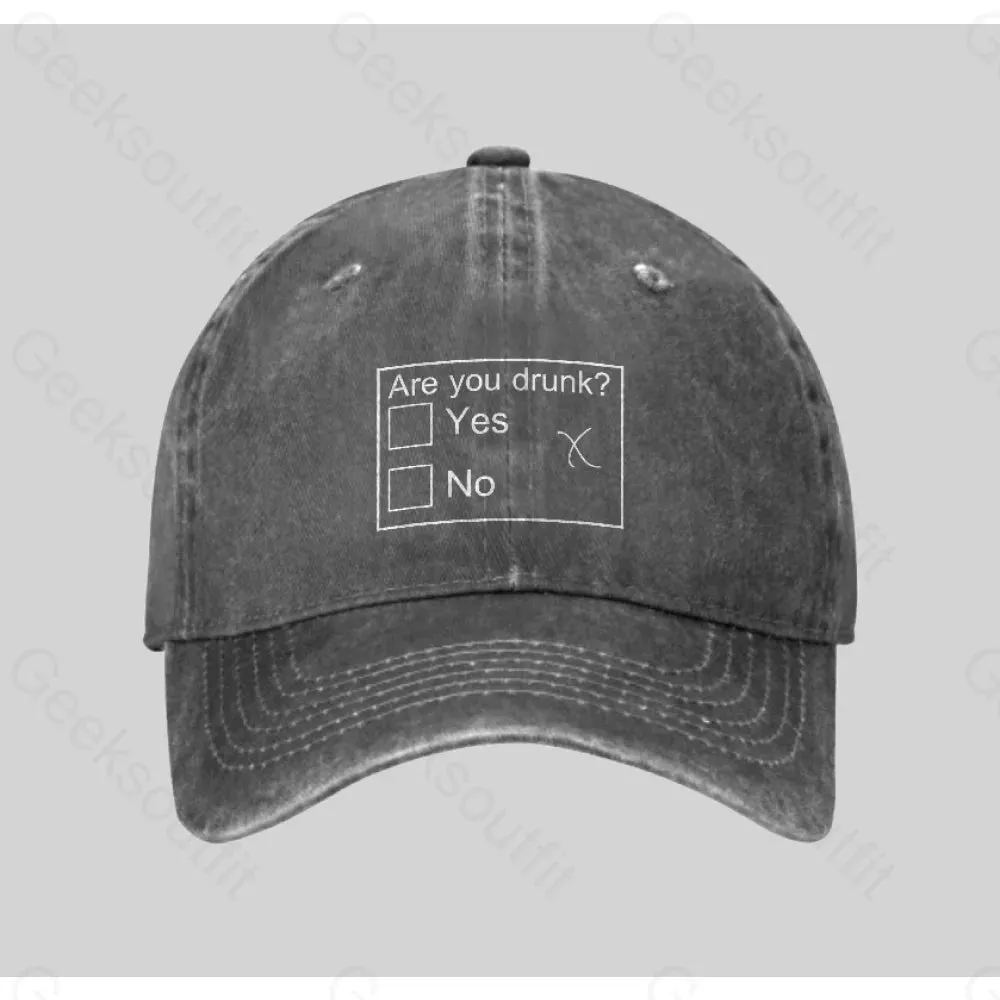 Are You Drunk Washed Vintage Baseball Cap - Image 2