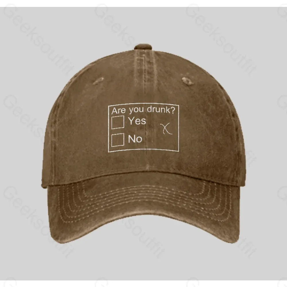 Are You Drunk Washed Vintage Baseball Cap - Image 5