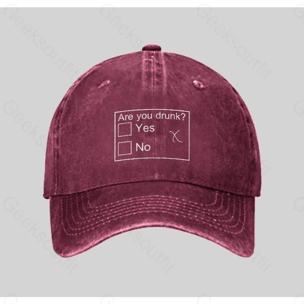 Are You Drunk Washed Vintage Baseball Cap - Image 3