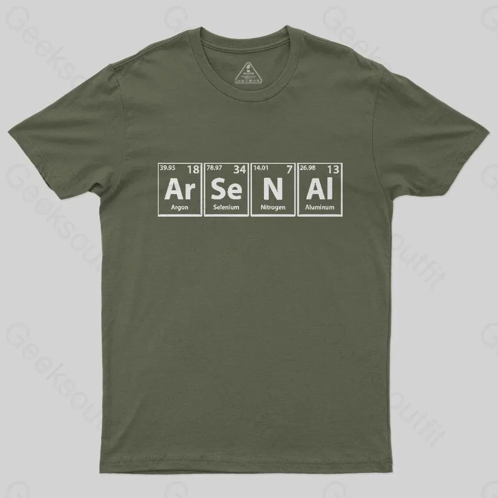 Arsenal (Ar-Se-N-Al) Periodic Elements Spelling T-Shirt - Image 3