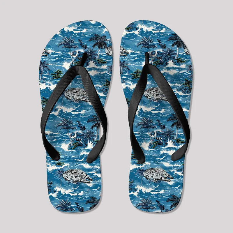 Hawaii Space Ship Geek Flip Flops - Image 2