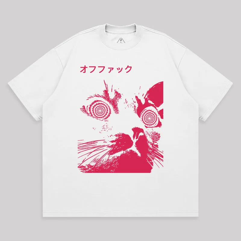 Vaporwave Cool Cat Unisex Oversized T-shirt - Image 3